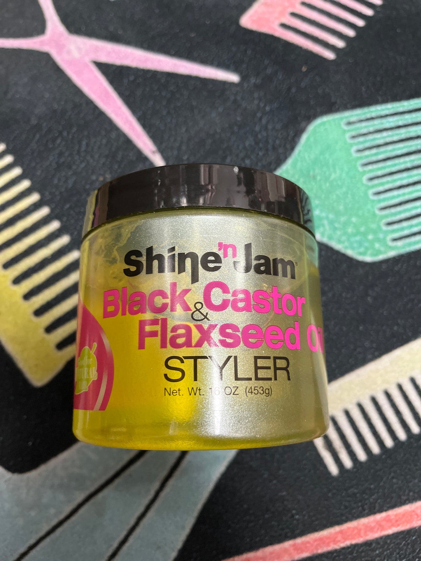 Shine n jam black castor & flaxseed oil
